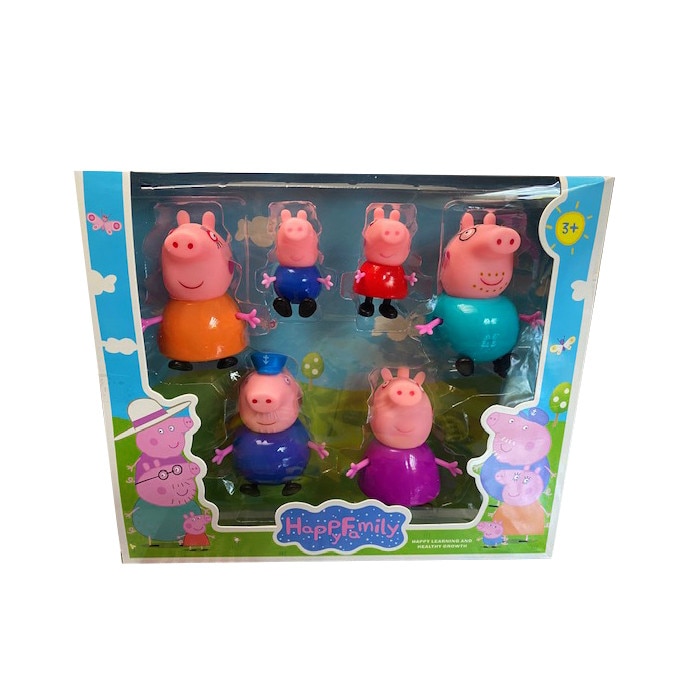 Set 6 figurine pig family