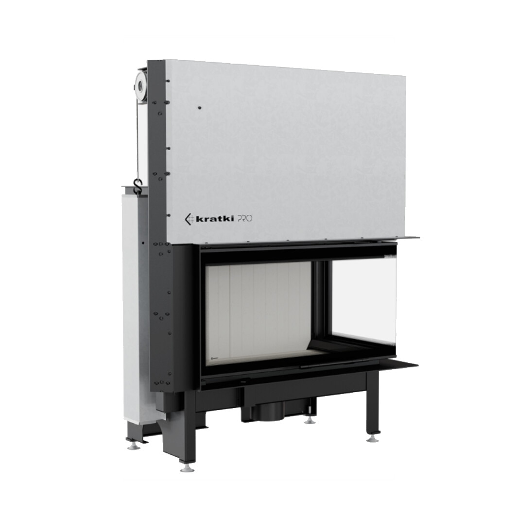 Semineu cu aer cald, Nadia 14kw, otel, negru