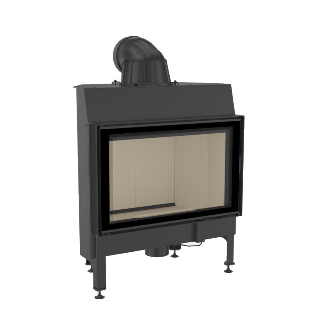 Semineu cu aer cald, Nadia 12kW, Otel, Negru