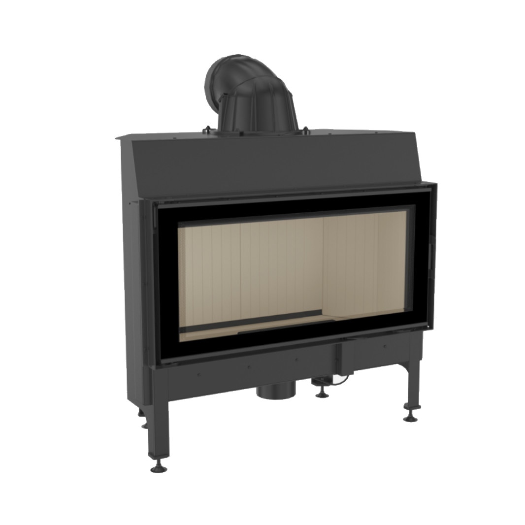 Semineu cu aer cald, Nadia 14, 14kW, Otel, Negru