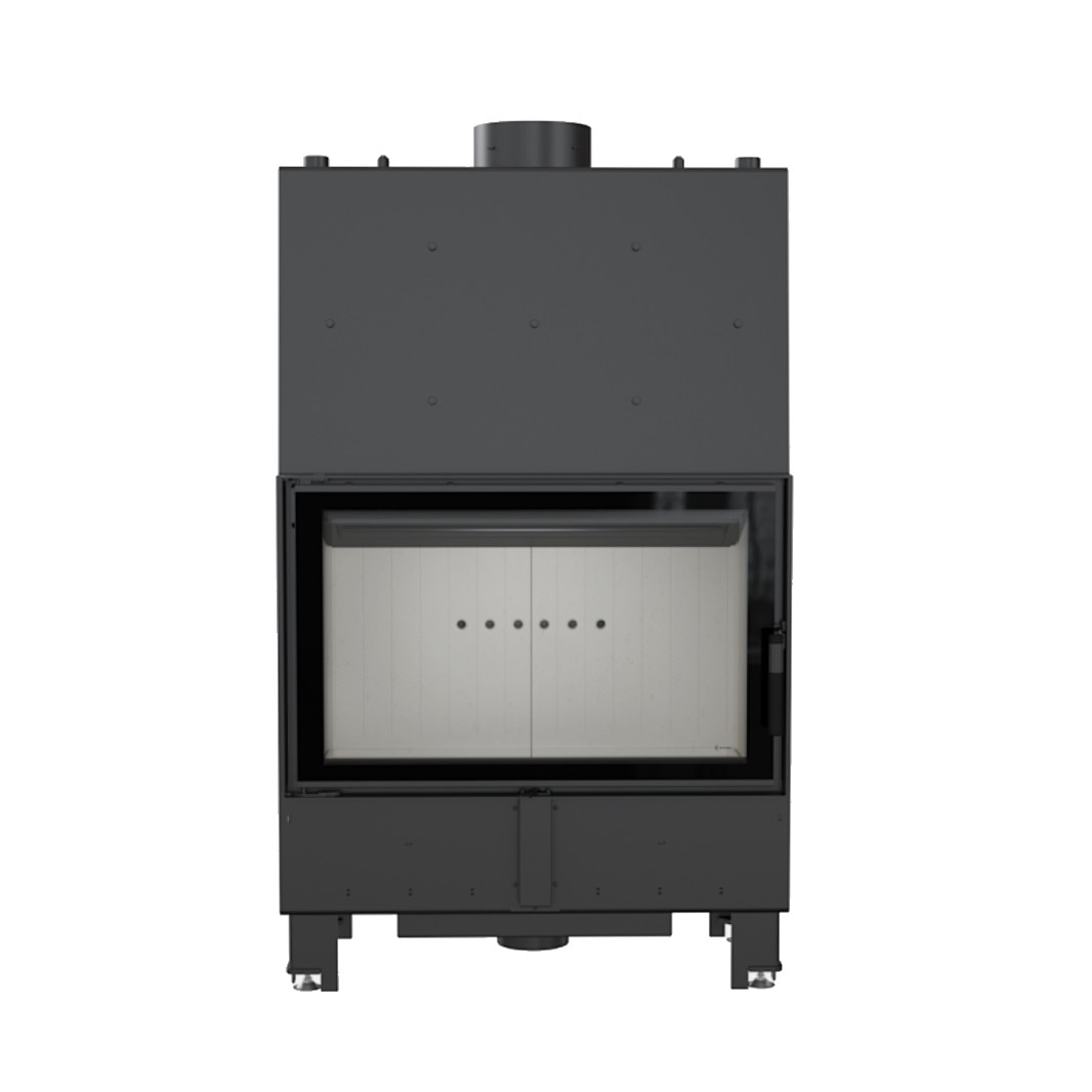 Semineu pe lemne Lucy Pw 16kw, otel, negru