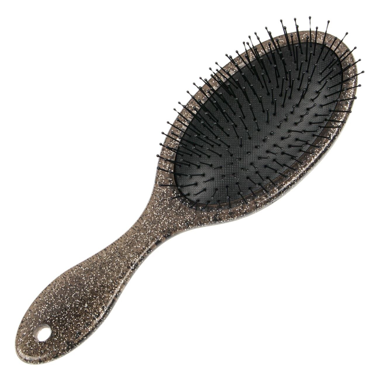 Perie de par, Zola, ovala, cu dinti moi, maro cu slipici, 22 cm