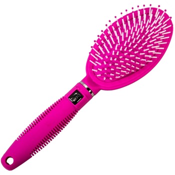 Perie de par, Zola, ovala, cu dinti moi, in 2 culori, fucshia/alb Perie de par, Zola, ovala, cu dinti moi, in 2 culori, fucshia/alb