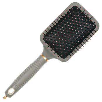 Perie de par, Zola, cu dinti moi, dreptunghiulara, gri/negru, 22 cm Perie de par, Zola, cu dinti moi, dreptunghiulara, gri/negru, 22 cm