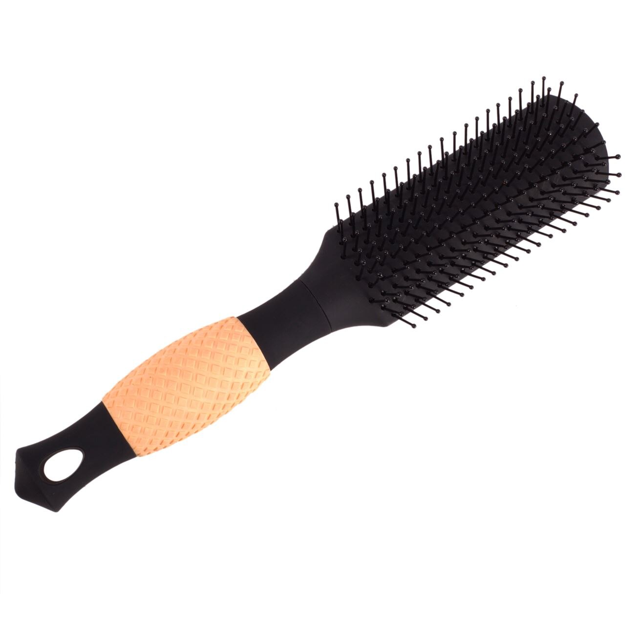 Perie de par, Zola, ingusta, cu dinti moi, negru/crem, 22 cm