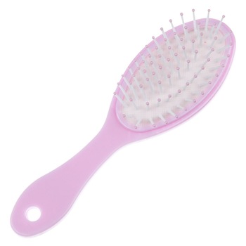Perie de par pentru fetite, Zola, ovala, cu dinti moi, roz cu LOL Perie de par pentru fetite, Zola, ovala, cu dinti moi, roz cu LOL