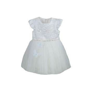 Rochita eleganta pentru fete Colibri 220-74A, Alb, 74 cm Rochita eleganta pentru fete Colibri 220-74A, Alb, 74 cm