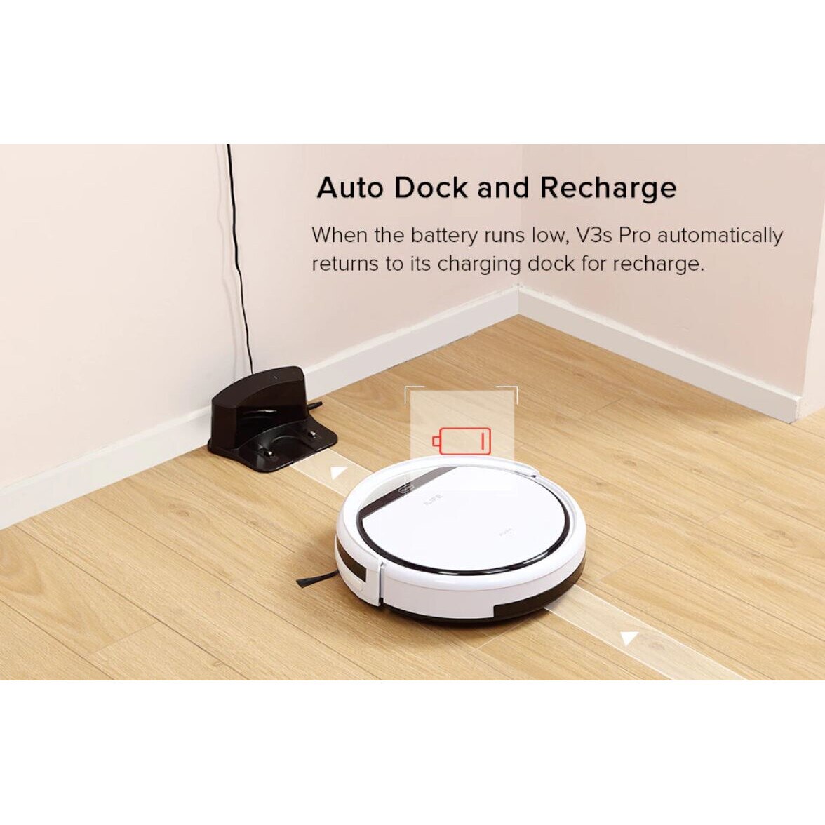 Robot Aspirator ILIFE inteligent V3s Pro, fara fir, curatare 