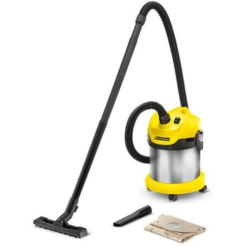Aspirator cu sac KARCHER WD 2 Premium 16297800, 15l, 1000W, Galben-Argintiu Aspirator cu sac KARCHER WD 2 Premium 16297800, 15l, 1000W, Galben-Argintiu