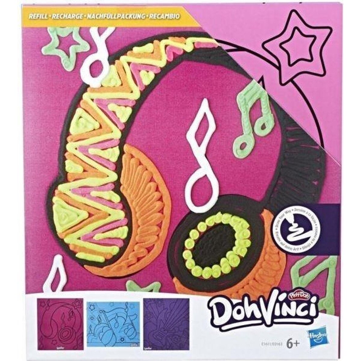 Sabloane plastic , DohVinci , Headphones, 3 bucati , 19x22 cm