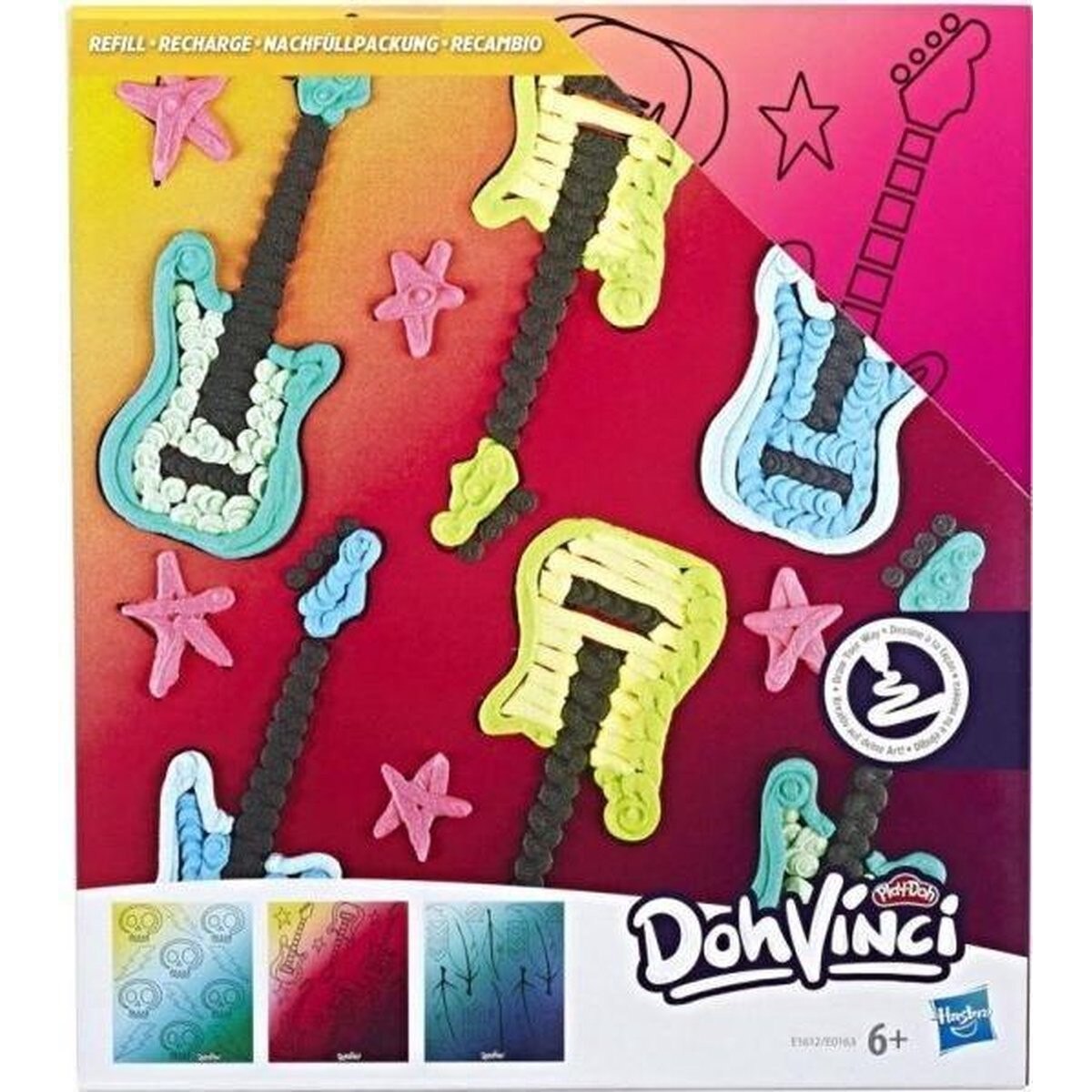 Sabloane plastic , DohVinci , Guitar ,3 bucati , 19x22 cm