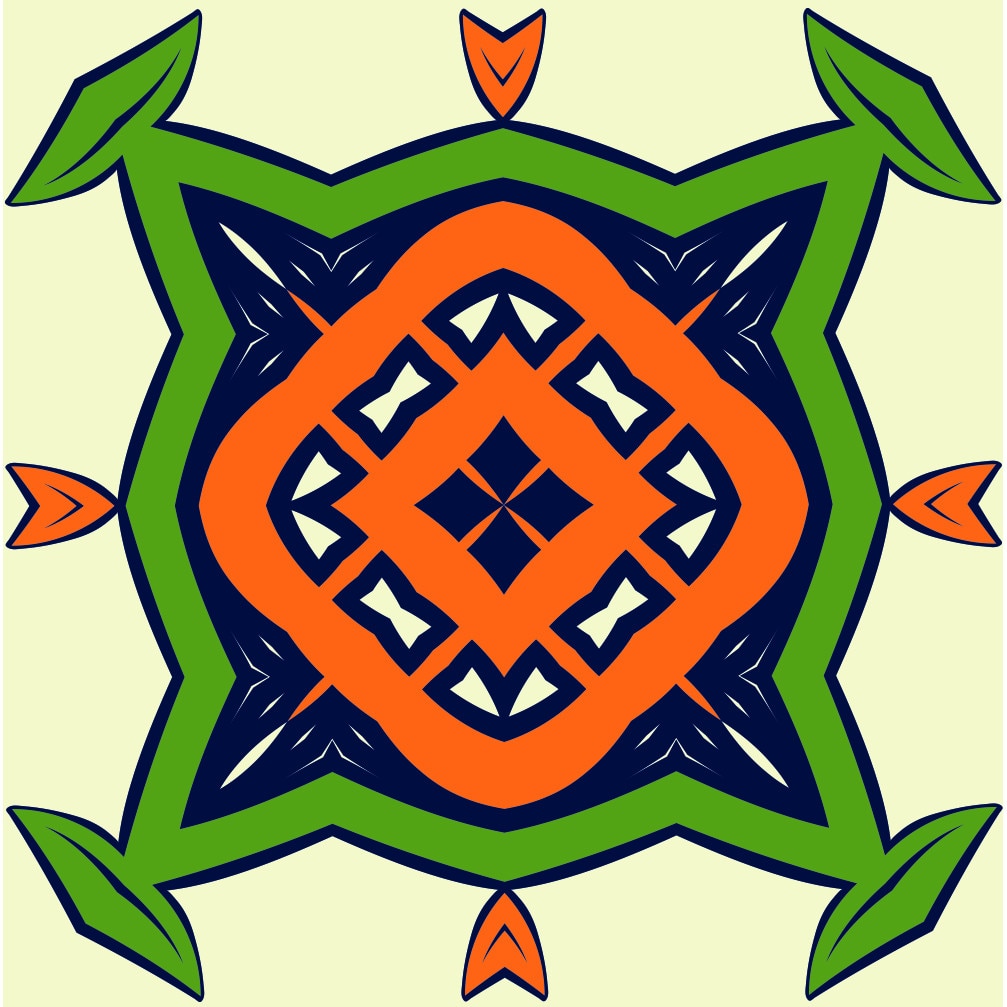 Set 6 buc stickere autocolante faianta decorativa 20 cm x 20 cm model desen abstract cu fundite albe