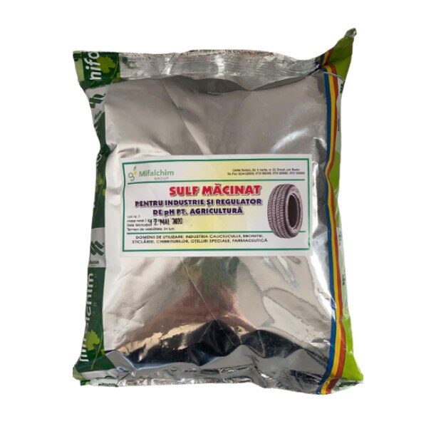 Sulf macinat industrial, regulator de Ph pentru agricultura - 1 Kg