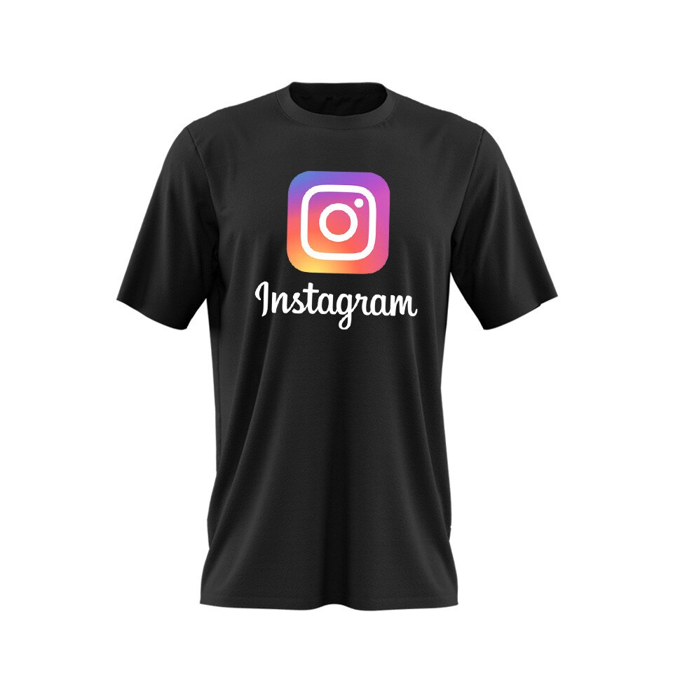 Tricou Instagram, Negru, S