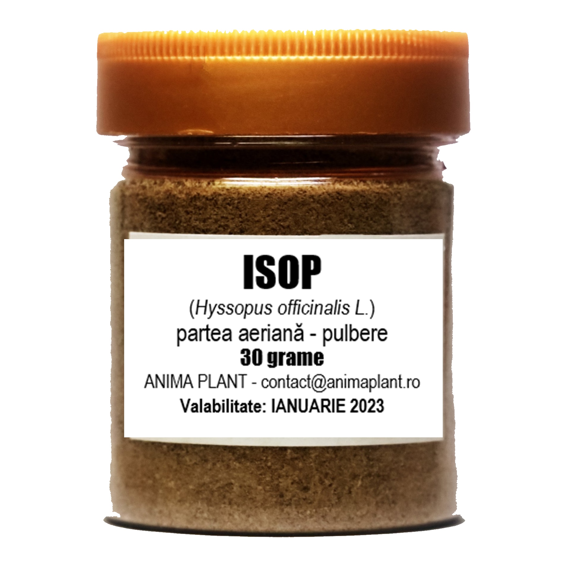 Isop, Hyssopus officinalis L., partea aeriana, pulbere, Anima Plant, 30g
