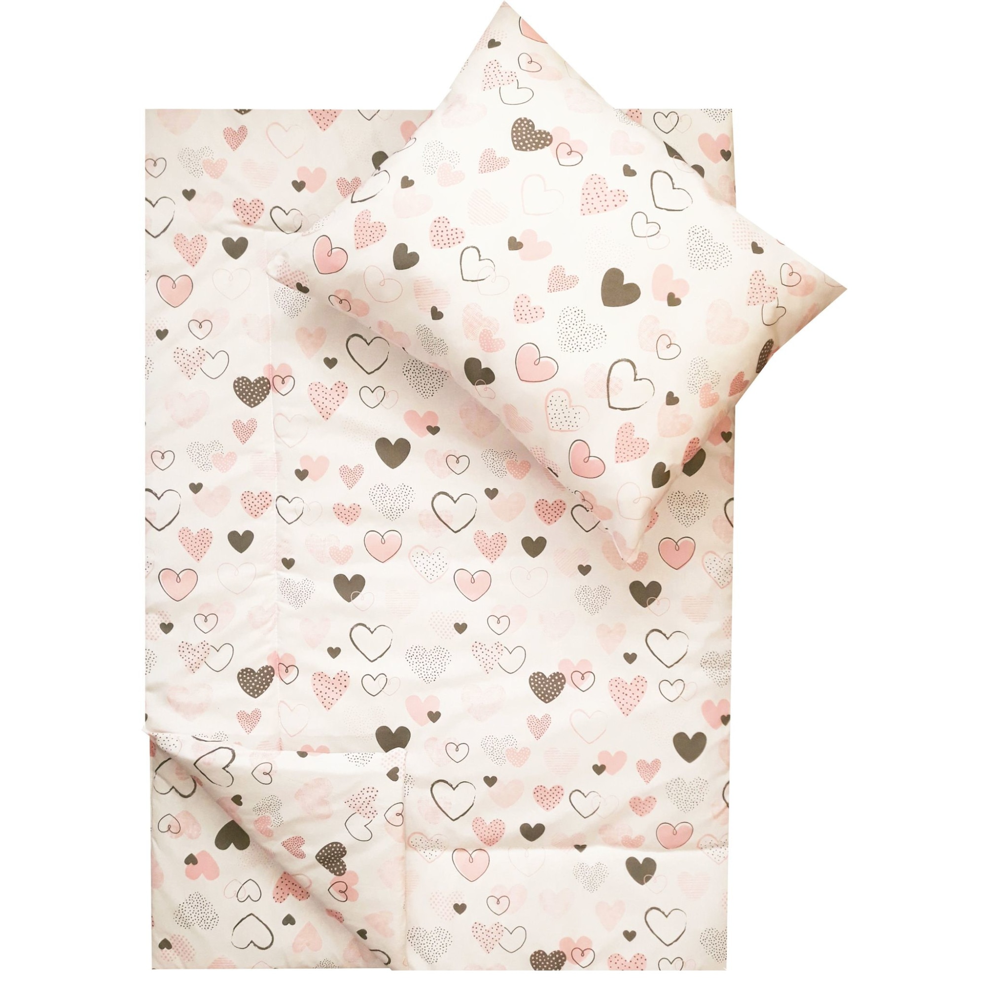 Set perna si pilota pentru copii inimioare roz