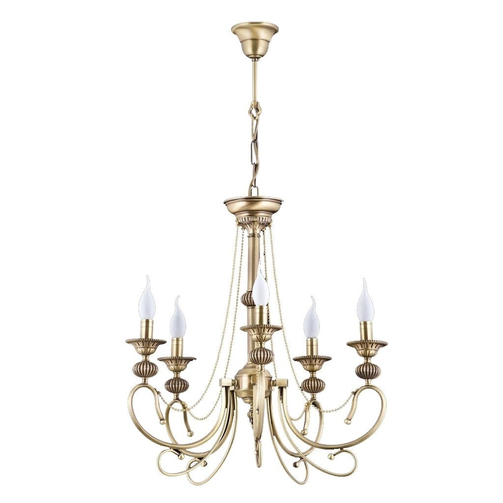 Lustra Rukus cu 5 brate Material,Alama Culoare,Antic H:95 Q:58