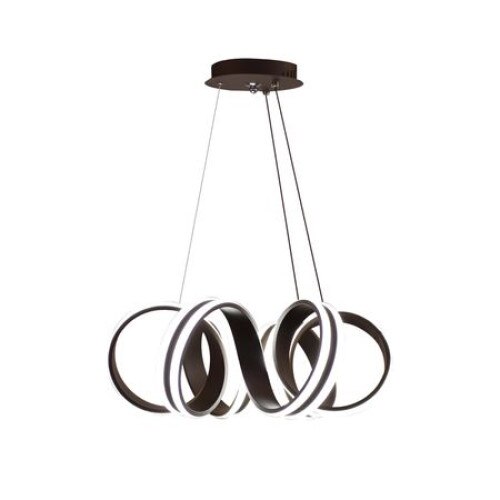 Lustra LED trandafi led schelet maro cu alb 1109 BK 160W cu Telecomanda