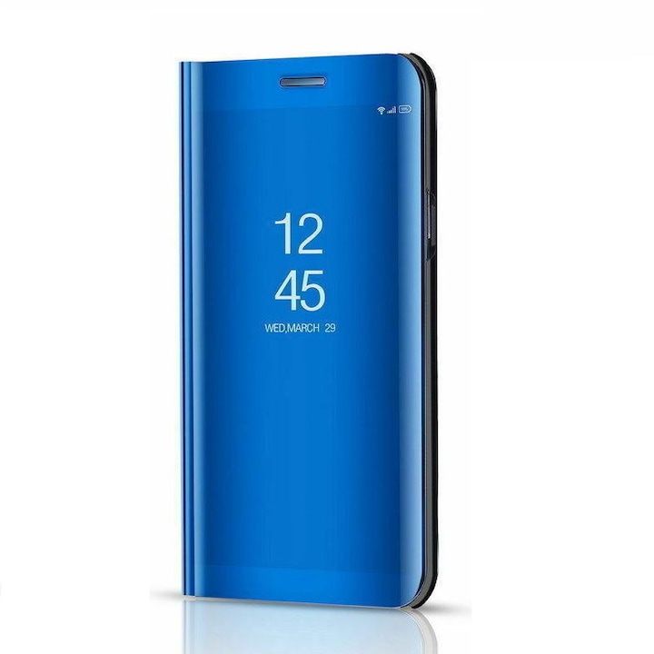 Honor 20 / Huawei Nova 5T Tok álló, aktív flip tok, oldalra nyíló, kitámasztható, mirror view case, kék