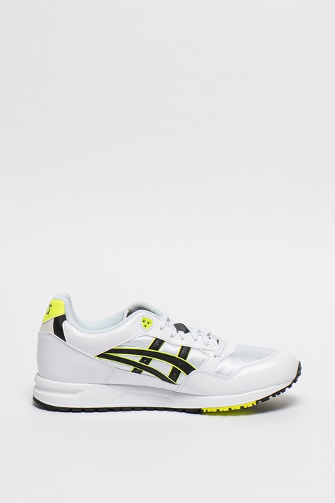 ASICS Tiger, Pantofi sport GEL SAGA, alb, negru, verde neon, 6.5