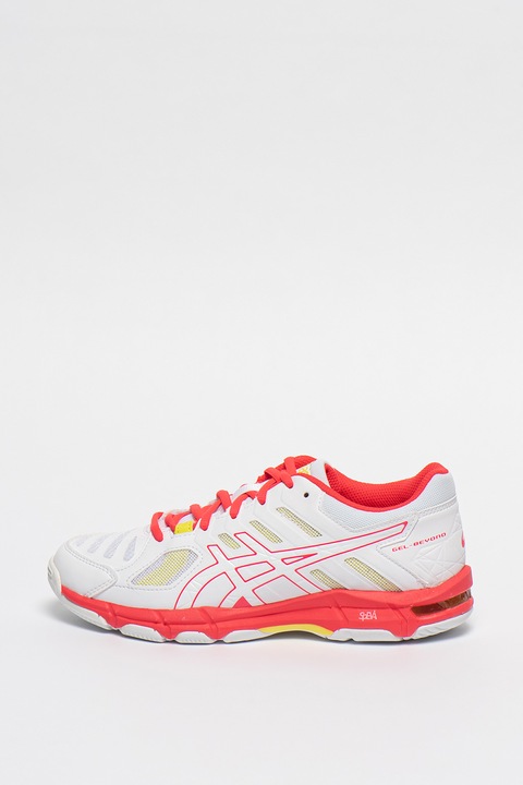 Asics, Pantofi pentru volei Gel-Beyond 5, Alb/Roz neon, 6