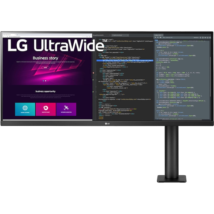 Монитор LG 34", IPS, UltraWide QHD, DisplayPort, FreeSync, Черен, 34WN780-B