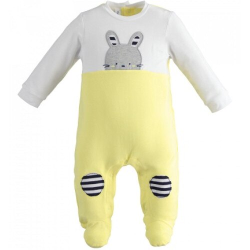 Salopeta baieti Ido, galben cu alb, 1 luna