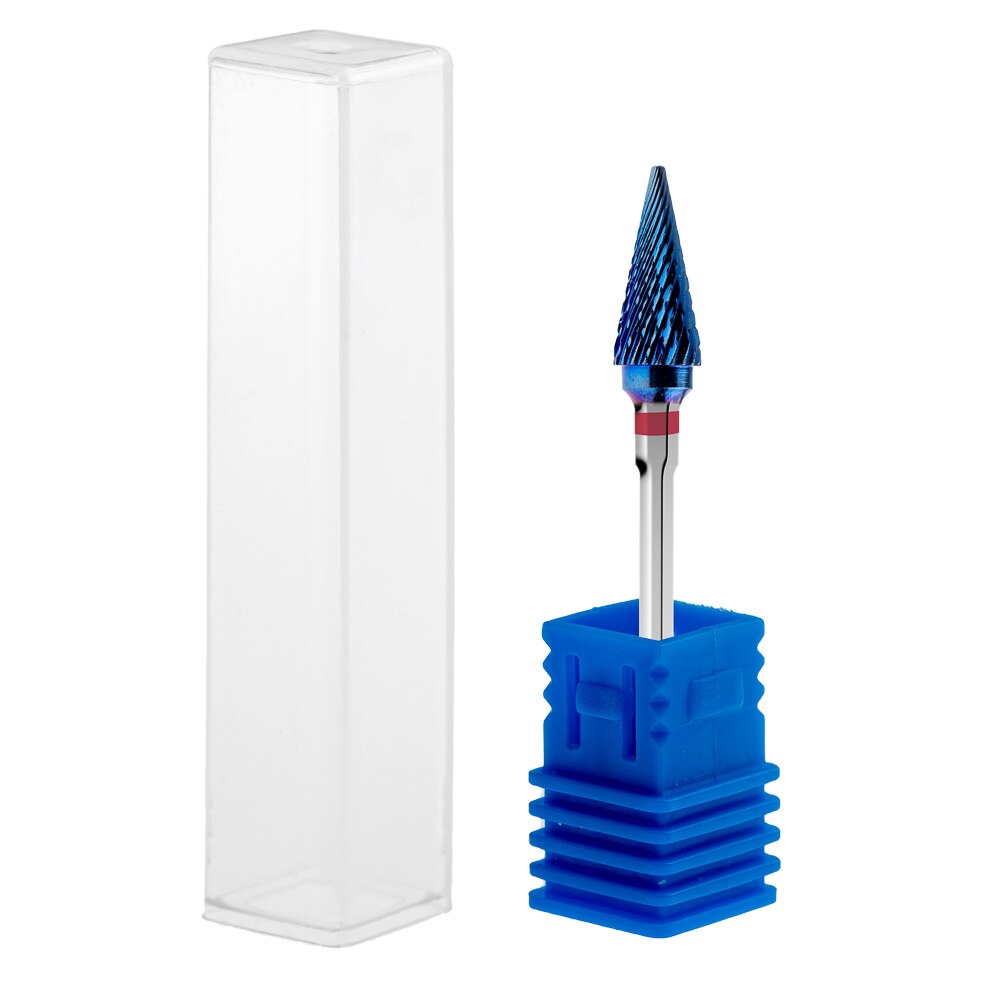 Capat freza din carbid, Lila Rossa, varf conic, albastru, duritate fina, m6-b-rd