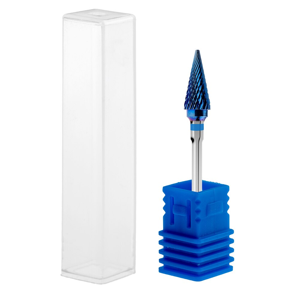 Capat freza din carbid, Lila Rossa, varf conic, albastru, duritate medie, m6-b-bl