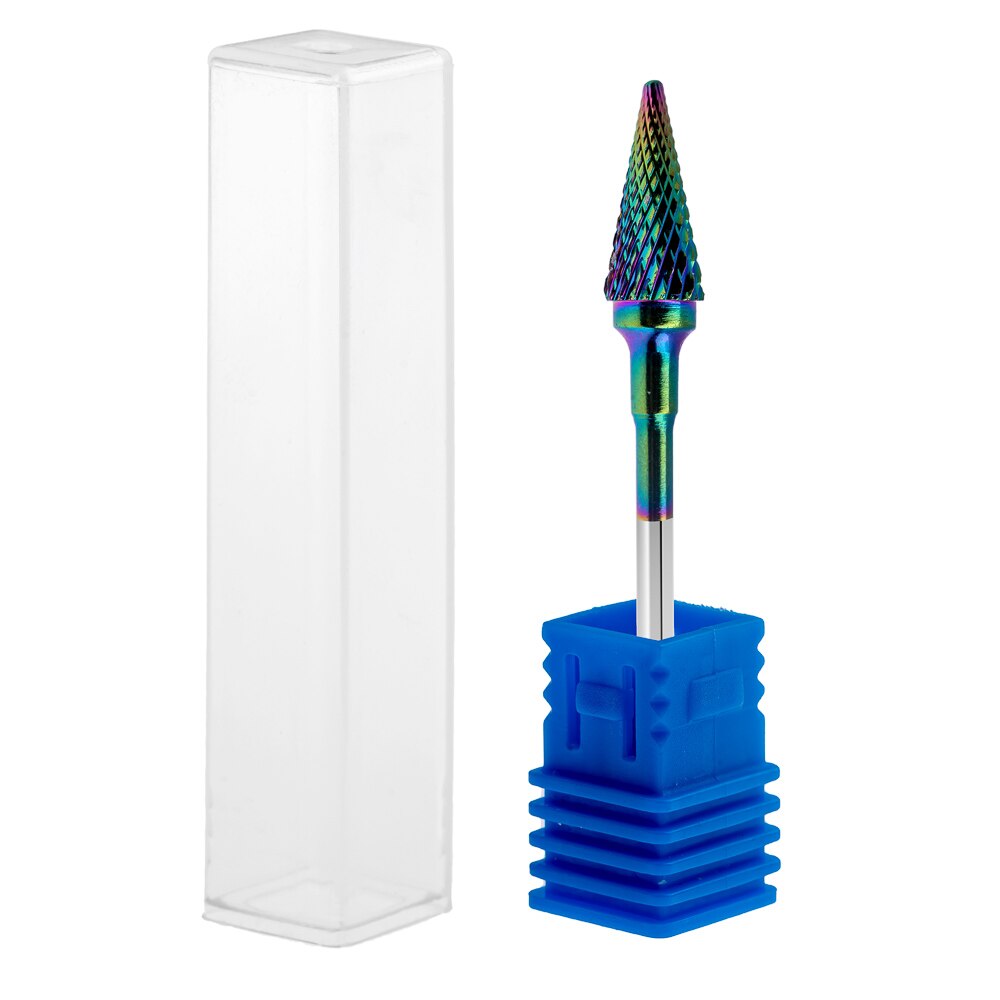 Capat freza din carbid, Lila Rossa, varf conic, curcubeu, duritate medie, m6-q-bl