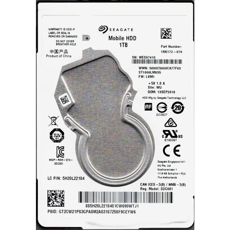 Hard disk laptop (HDD), SEAGATE, 1TB, 2.5”, SATA III