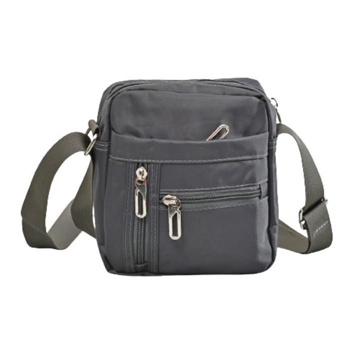 Férfi táska 9882-1, 16/17/5 cm, Textil, Szürke