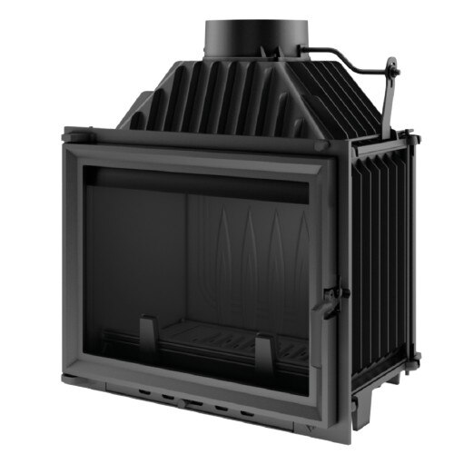 Semineu cu aer cald, Maja PF 8kW, Otel, Negru