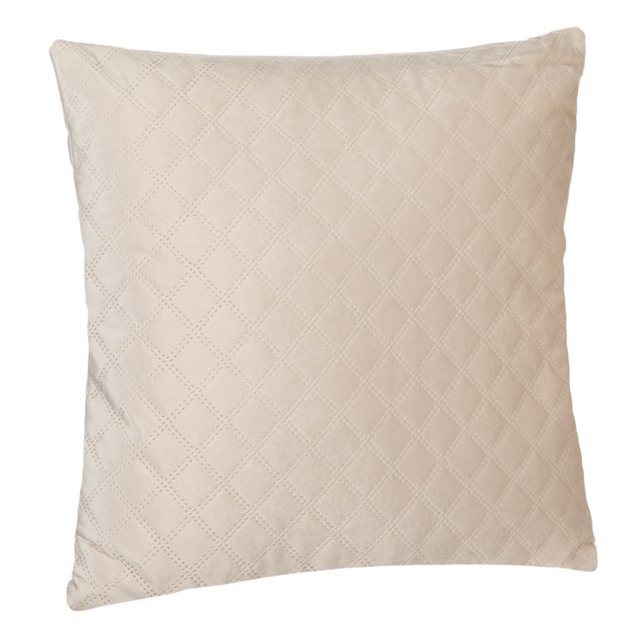 Perna decorativa, Zola, patrata, model cu romburi, bej, 45x45 cm