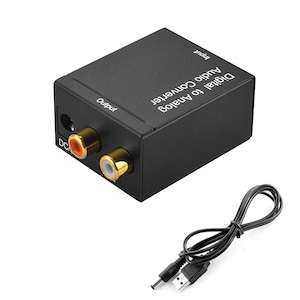 Аудио конвертор Zik , Toslink SPDIF към 2 RCA, Аналогово аудио, USB захранващ кабел