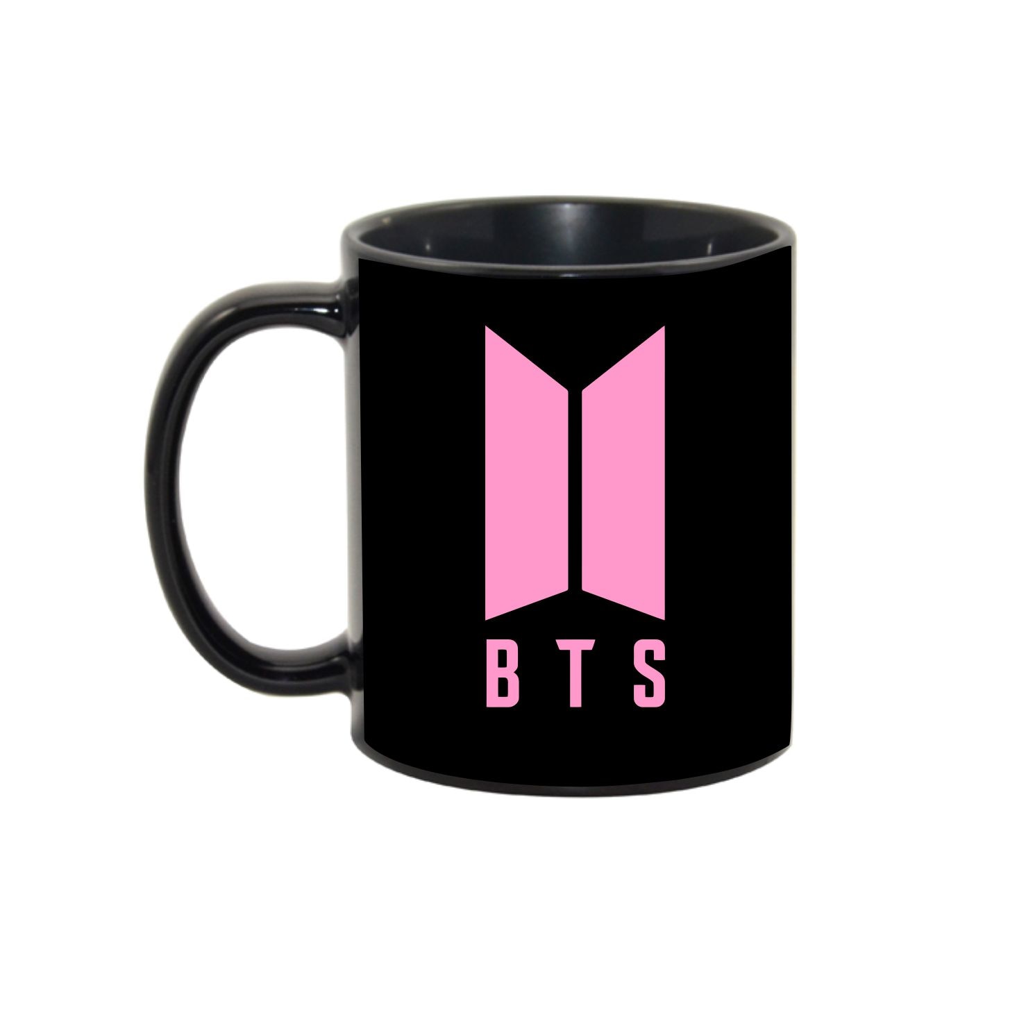 Cana personalizata BTS,ceramica neagra, 330ml