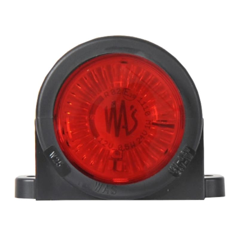 Lampa gabarit fi65, bec, rosie, pentru spate, 12-24V, W25s 456c Was