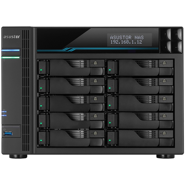 Asustor LOCKERSTOR 10 NAS Hálózati adattároló, AS6510T, 10-Bay, Intel Atom, C3538, 2.1GHz, 8GB DDR4
