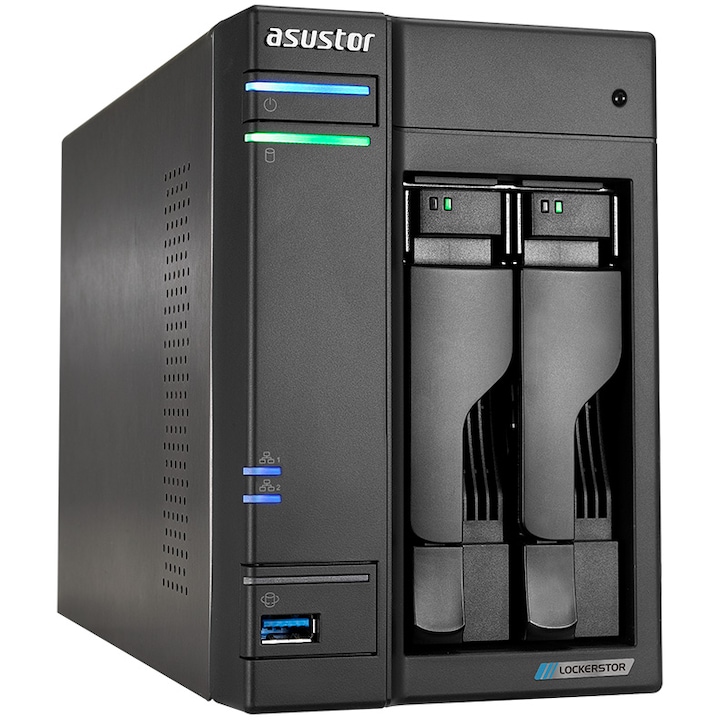 Network Attached Storage Asustor LOCKERSTOR 2 AS6602T, 2-Bay, Intel Celeron® J4125 2GHz, 4GB DDR4