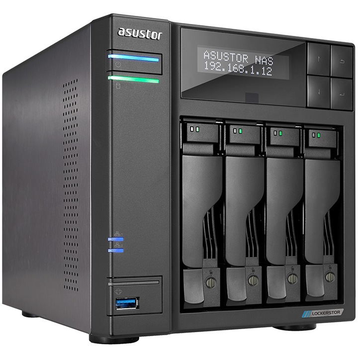 Network Attached Storage Asustor LOCKERSTOR 4 AS6604T, 4 Bay, Intel Celeron® J4125 2 GHz, 4GB DDR4