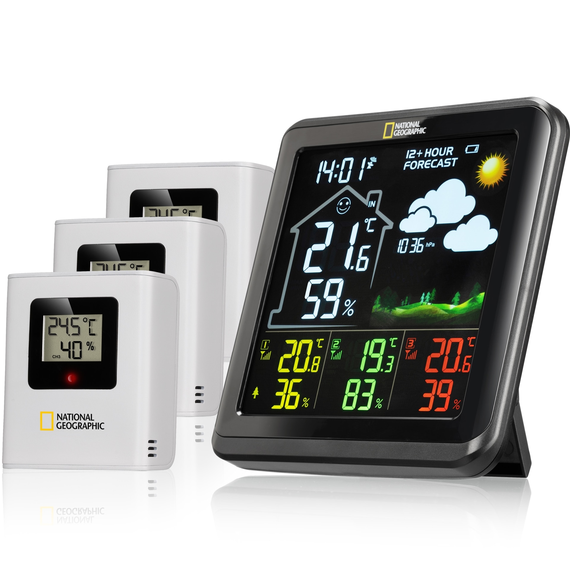 Statie meteo National Geographic VA color cu 3 senzori - eMAG.ro