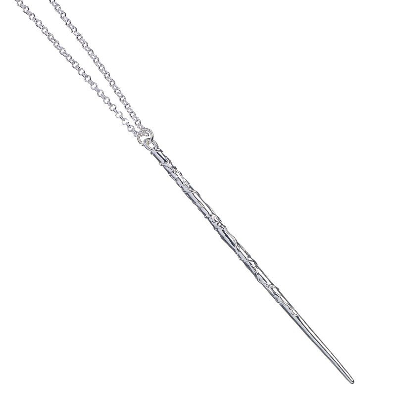 Lantisor Cu Pandantiv Harry Potter - Bagheta Hermione Granger , Placat Cu Argint, Argintiu