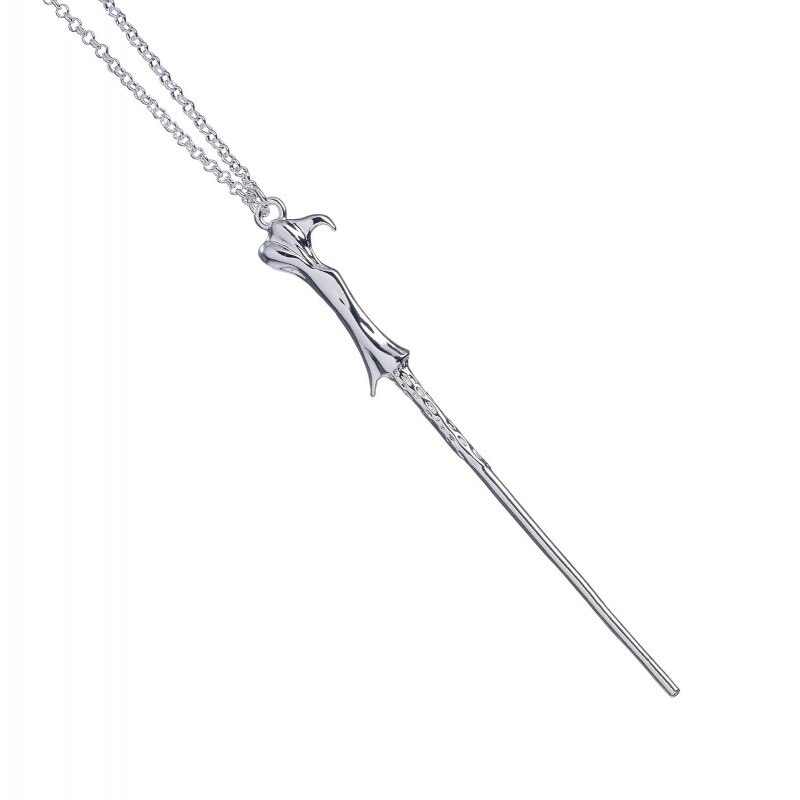 Lantisor Cu Pandantiv Harry Potter - Bagheta Lord Voldemort , Placat Cu Argint, Argintiu
