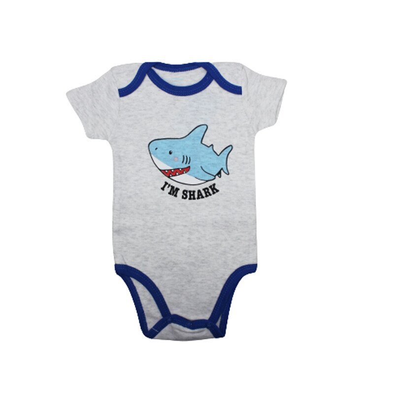 Body maneca scurta, I am Shark, gri