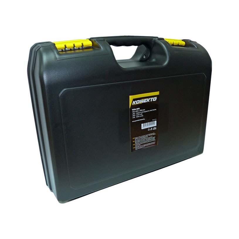 Cutie de scule detasabila KONEKTO, Catarama dubla, Cu un maner, Negru-Galben, PVC, 30 x 40 x 14 cm