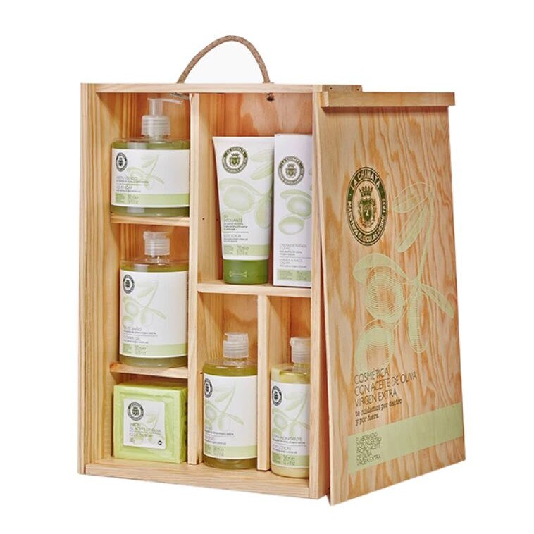 Set cadou, La Chinata, Catifelare si hidratare intensa a pielii, 7 produse de igiena corporala, Natural, cu ulei de masline extra virgin
