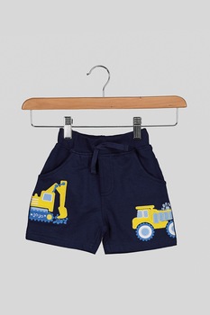 JoJo Maman Bebe, Pantaloni scurti de bumbac cu masinute aplicate, Bleumarin, 78 CM JoJo Maman Bebe, Pantaloni scurti de bumbac cu masinute aplicate, Bleumarin, 78 CM