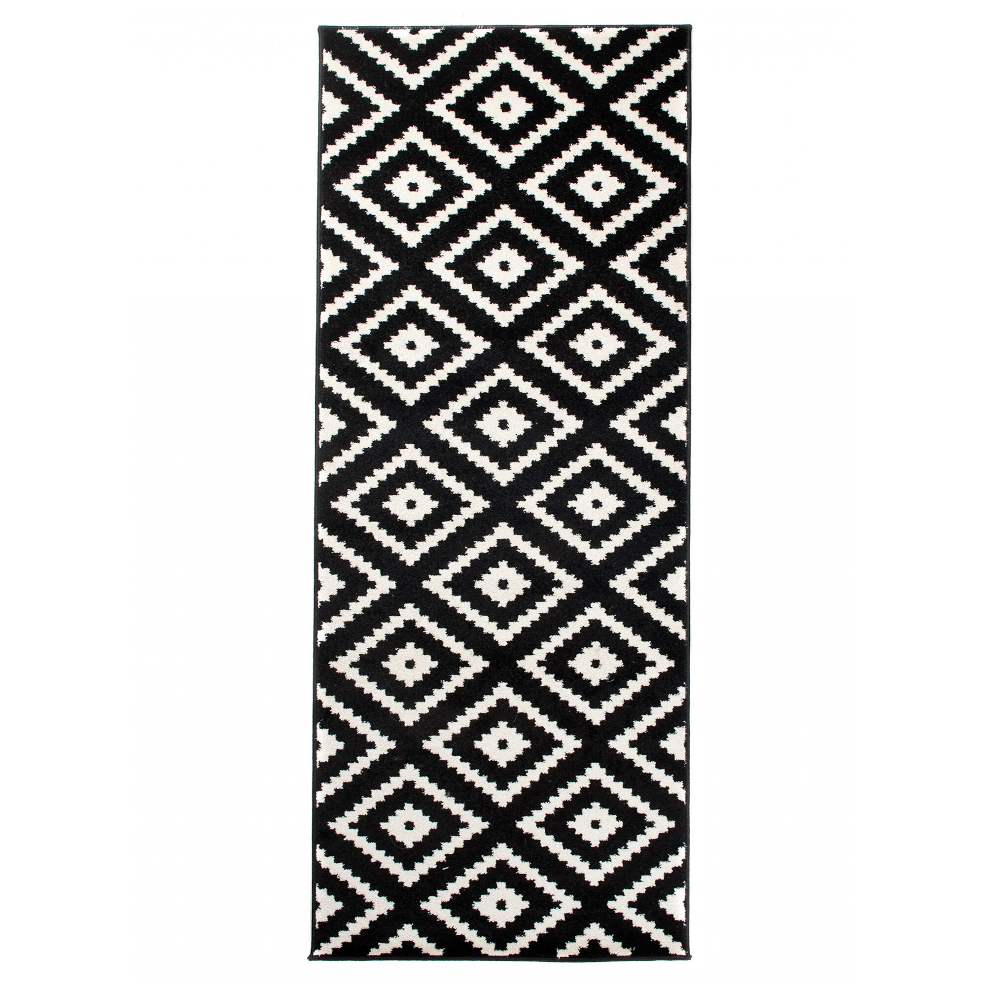 Covor Maroko Modern Runner Hallway Chemex L885A MAR negru 120x200