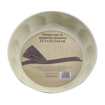 Forma copt 27.5x27,5x6 cm cu acoperire ceramica Forma copt 27.5x27,5x6 cm cu acoperire ceramica