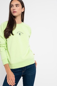 Maison Scotch, Bluza sport de bumbac cu maneci raglan, Verde lime/Bleumarin Maison Scotch, Bluza sport de bumbac cu maneci raglan, Verde lime/Bleumarin